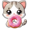 Gato comiendo Donuts🍩💞1🇵🇪Clásica 25