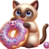 Gato comiendo Donuts🍩💞1🇵🇪Clásica 28