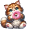 Gato comiendo Donuts🍩💞1🇵🇪Clásica 30