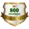 800 Members Thank You
