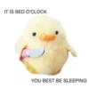 IT IS BED O'CLOCK YOU BEST BE SLEEPING