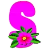 Розовый алфавит с цветком 🌺 11