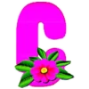 Розовый алфавит с цветком 🌺 14