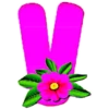 Розовый алфавит с цветком 🌺 20