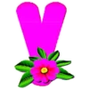 Розовый алфавит с цветком 🌺 26