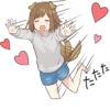 Dog girls sticker :: @line_stickers 12