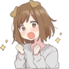 Dog girls sticker ENG :: @line_stickers 10