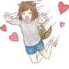 Dog girls sticker ENG :: @line_stickers 17