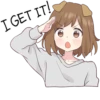 Dog girls sticker ENG :: @line_stickers 25