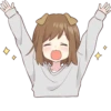 Dog girls sticker ENG :: @line_stickers 26