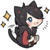 BLACK KITTEN 3 :: @line_stickers 6