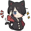BLACK KITTEN 3 :: @line_stickers 11