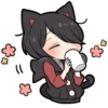 BLACK KITTEN 3 :: @line_stickers 14