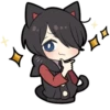 BLACK KITTEN 3 :: @line_stickers 25
