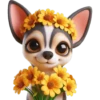 Chihuahua flores amarillas 🏵🌻 7