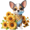 Chihuahua flores amarillas 🏵🌻 10