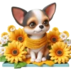 Chihuahua flores amarillas 🏵🌻 12