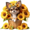 Chihuahua flores amarillas 🏵🌻 15