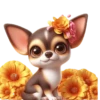 Chihuahua flores amarillas 🏵🌻 17
