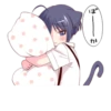 Boy of the black cat which moves 5