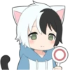 Black and white cat boy • 6