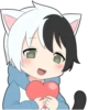 Black and white cat boy • 9