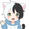 Black and white cat boy • 11