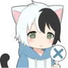 Black and white cat boy • 13