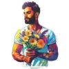 Portrait with flowers 1 15