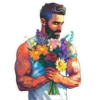 Portrait with flowers 1 23