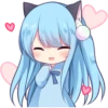 Sticker of the slant eyes & cat girl 5
