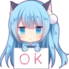 Sticker of the slant eyes & cat girl 11