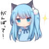 Sticker of the slant eyes & cat girl 25