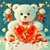 ALFABETO OSO CON CORAZÓN CRISTAL 6