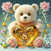 ALFABETO OSO CON CORAZÓN CRISTAL 7