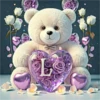 ALFABETO OSO CON CORAZÓN CRISTAL 9