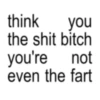 think you the shit bitch you're not even the fart