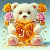 ALFABETO OSO CON CORAZÓN CRISTAL 10