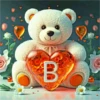 ALFABETO OSO CON CORAZÓN CRISTAL 11