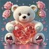 ALFABETO OSO CON CORAZÓN CRISTAL 12