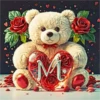 ALFABETO OSO CON CORAZÓN CRISTAL 13