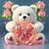 ALFABETO OSO CON CORAZÓN CRISTAL 16