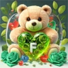 ALFABETO OSO CON CORAZÓN CRISTAL 19