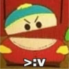 >:V