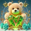 ALFABETO OSO CON CORAZÓN CRISTAL 20
