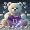 ALFABETO OSO CON CORAZÓN CRISTAL 21