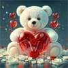 ALFABETO OSO CON CORAZÓN CRISTAL 23