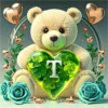 ALFABETO OSO CON CORAZÓN CRISTAL 24