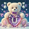 ALFABETO OSO CON CORAZÓN CRISTAL 25