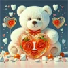 ALFABETO OSO CON CORAZÓN CRISTAL 26